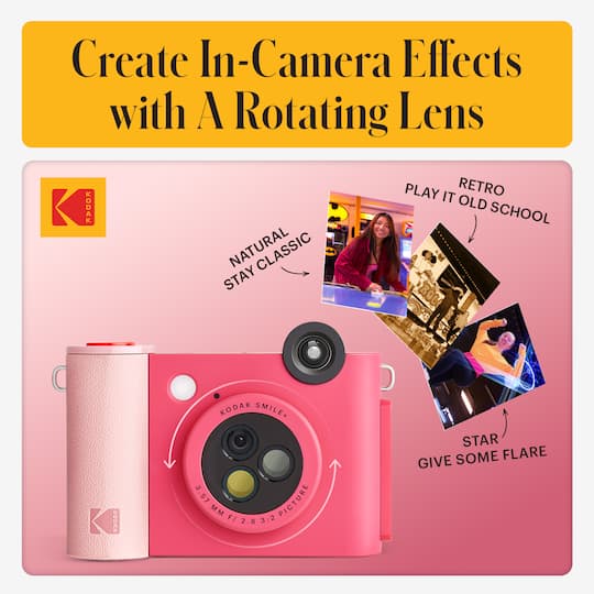 KODAK Smile+ Fuchsia Wireless Digital Instant Print Camera